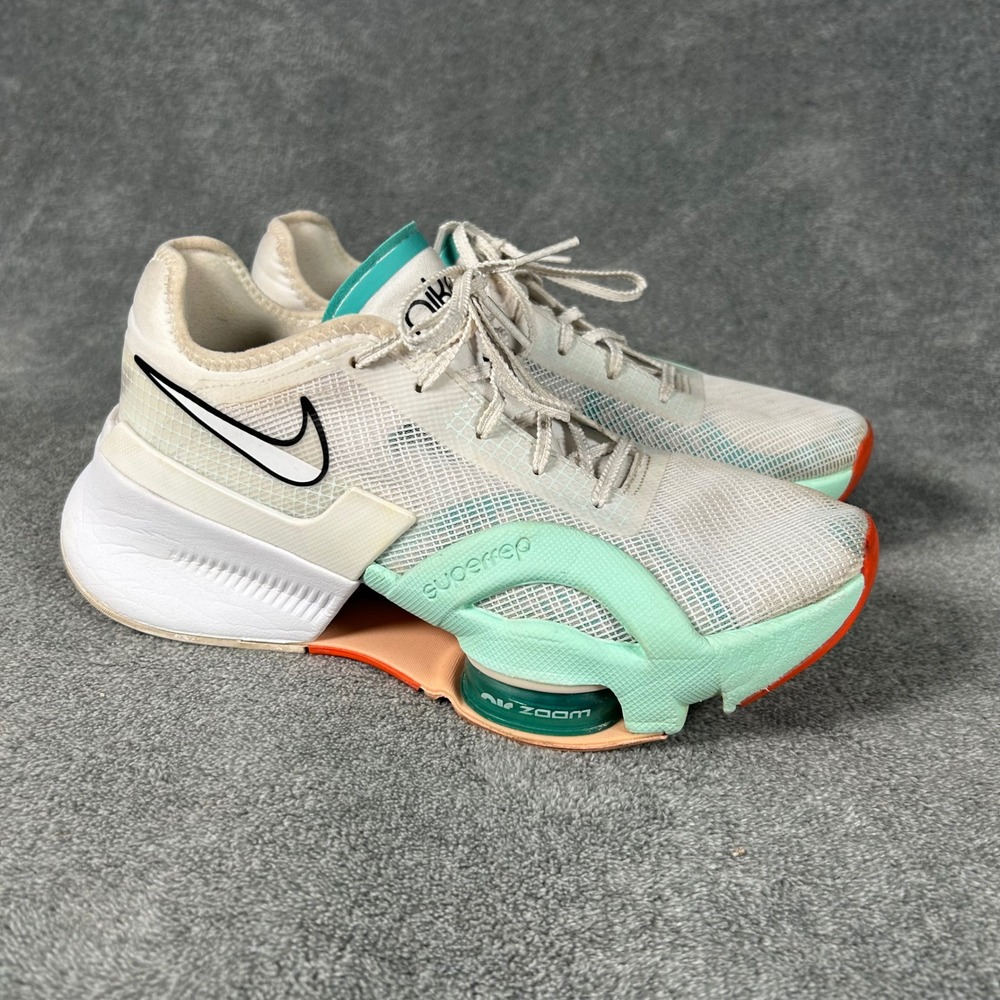 Nike Air Zoom SuperRep 3 Womens Training Shoes White Mint Size 7.5